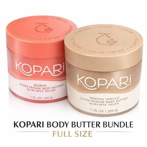 Kopari Ultra Restore Body Butter Bundle Guava + Tahitian Vanilla 7.7oz NEW